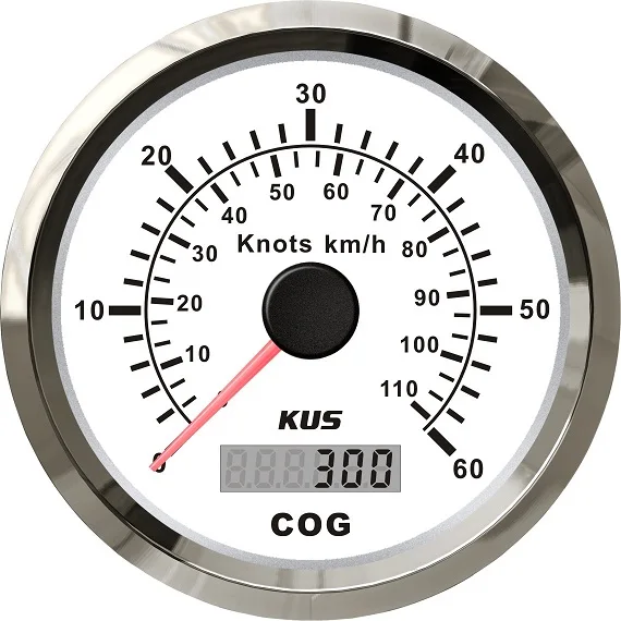 

KUS DN85mm white / black GPS speedometer 0-60Knots with mating antenna for boat, marine, yacht (PN: KY08103 / KY08011)