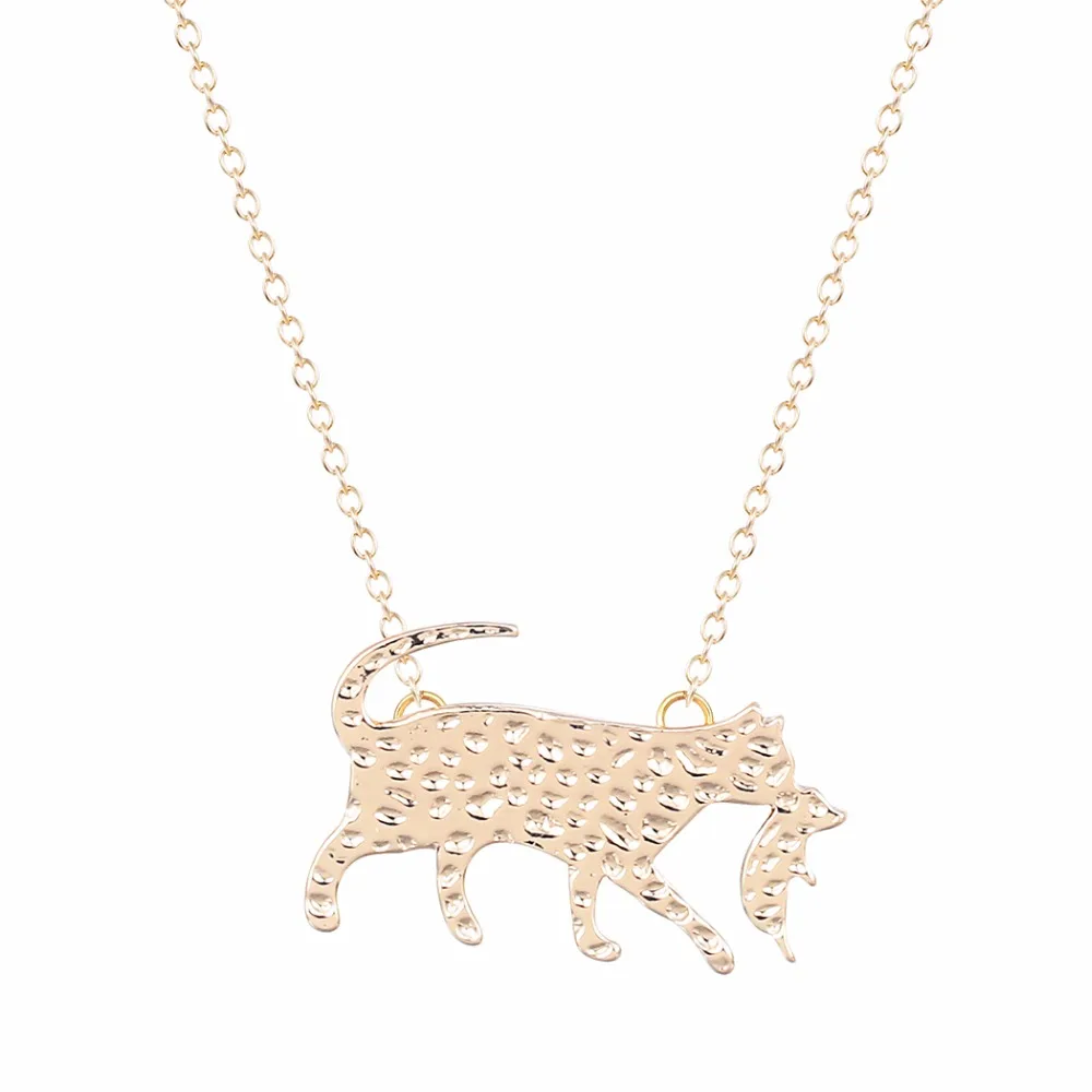 1PCS Cat Holding Her Kitten Necklace Fine Animal Jewelry Long