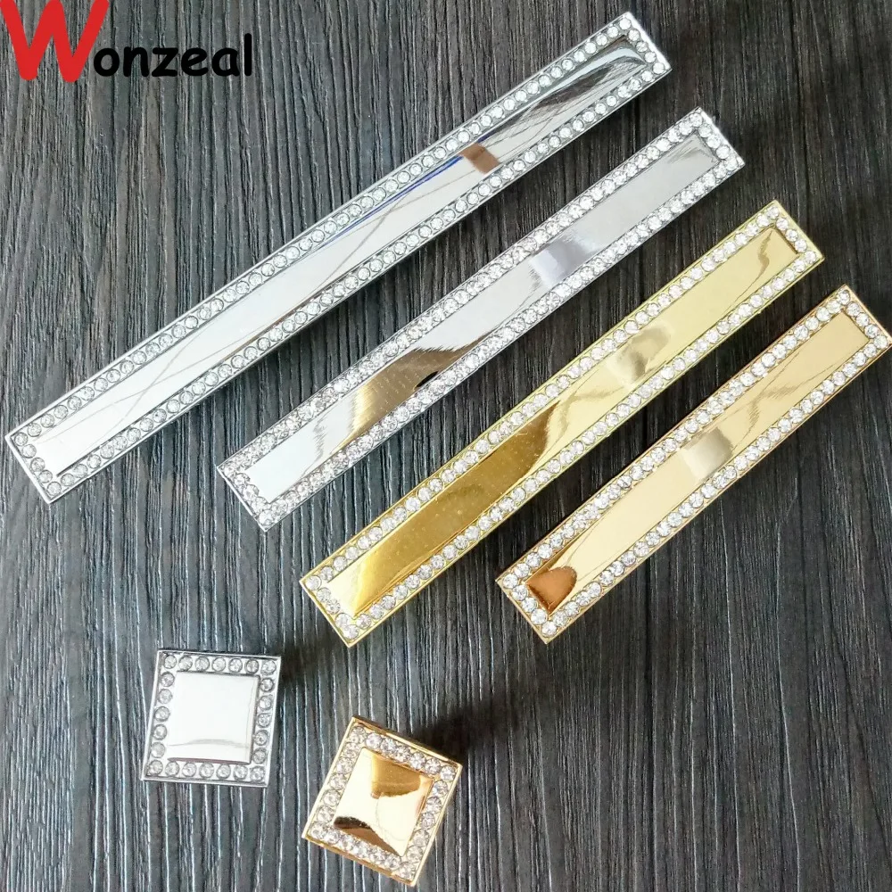 Hole CC 96mm/64mm Single Knob Gold Drawer Pulls Antique Brass Diamond Cabinet Furniture Knobs Dresser Handle Kitchen Pulls