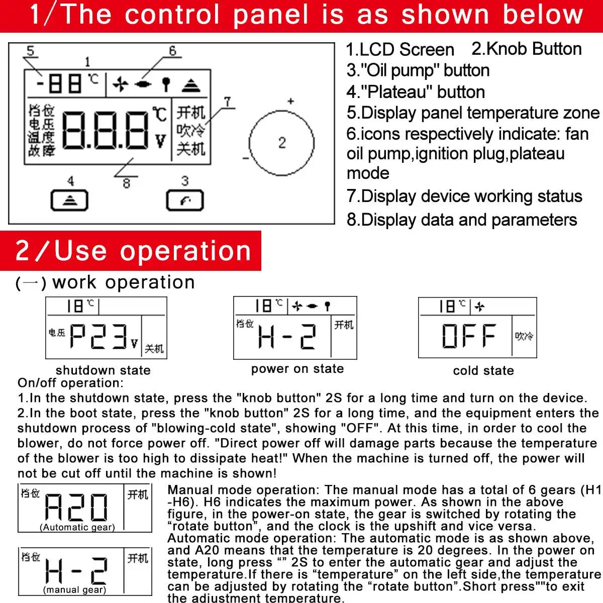 12 V/24 V ЖК-дисплей монитор с пультом дистанционного управления Управление аксессуары для автомобиля трек или автобус Дизели воздушный обогреватель парковки кухонная плита