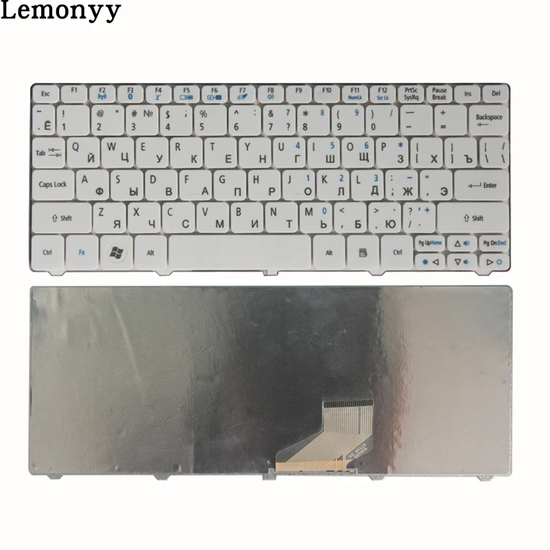 Русская клавиатура для acer Aspire One Happy 2 ZE-7 E100 AOE100 P0VE6 POVE6 ZE6 ZE7 N55C Клавиатура ноутбука белая русский