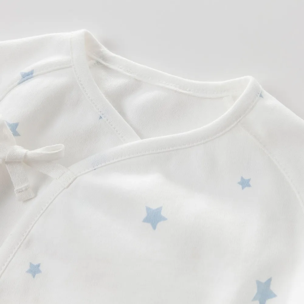DB4627, dave bella, Осенний топ для сна для новорожденных мальчиков и девочек, пижама с принтом со звездой, топы для малышей, розовые, голубые топы для сна