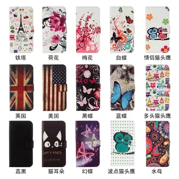 

100pcs/lot Flower Butterfly pattern leather Stand Case For Samsung Galaxy A5 2018 A530F A530 A8 2018