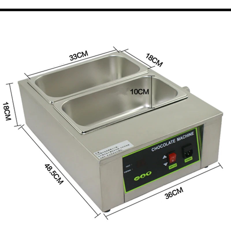 Две 2 бака электрическая Коммерческая плавильная машина для шоколада печь для шоколада расплава