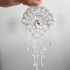 Décoration de robe de mariée en forme de fleur, cristaux clairs, strass appliqués, chaîne d'épaule avec pompon, bricolage, couture sur pierre ► Photo 2/4