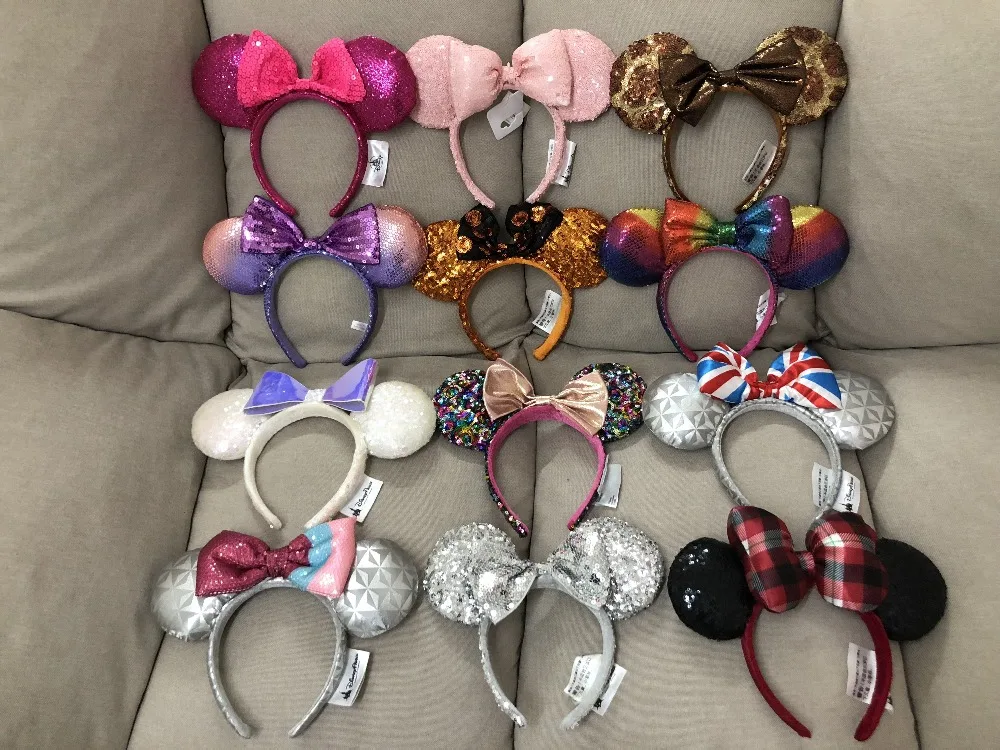 

Minnie mickey mouse sequin EARS COSTUME Headband Cosplay Plush Adult/Kids Headband Gift