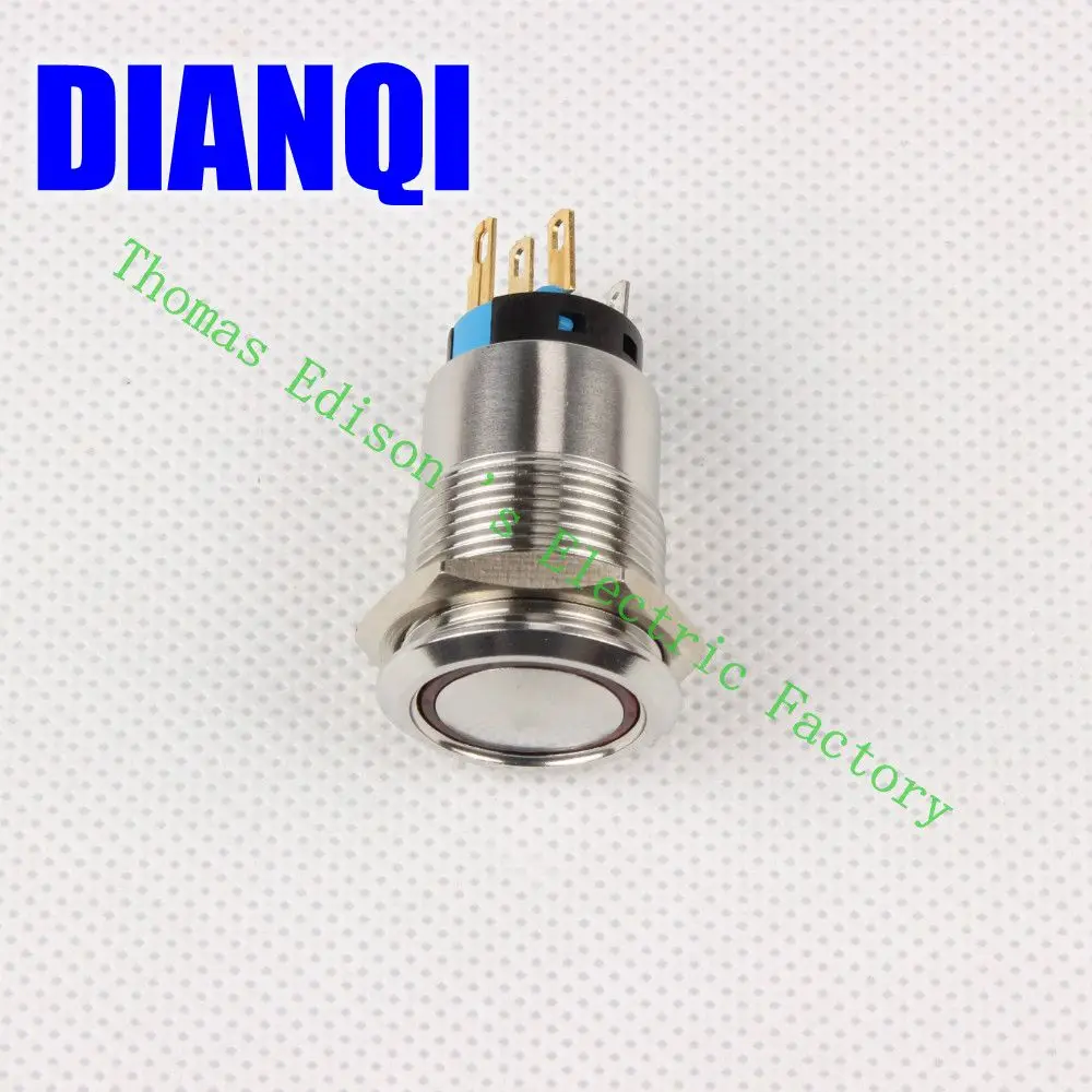 

High Quality J19-291 J19-291R 19MM Stylish Car Boat Metal LED Power Push Button Switch Press-Button Fastener Pushbutton