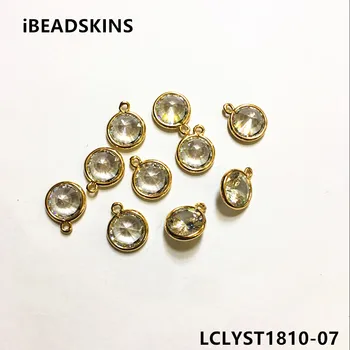 

New arrival! 11mm 50pcs/lot gold color Copper Material with white Zircon round-shape connection for Jewelry handmade DIY