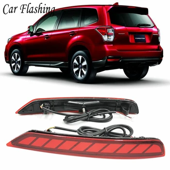 

1Pair For Subaru Forester 2008-2018 LED Rear Bumper Reflector Light with siganls Car Driving Brake Fog Trim Molding Tail Lamp