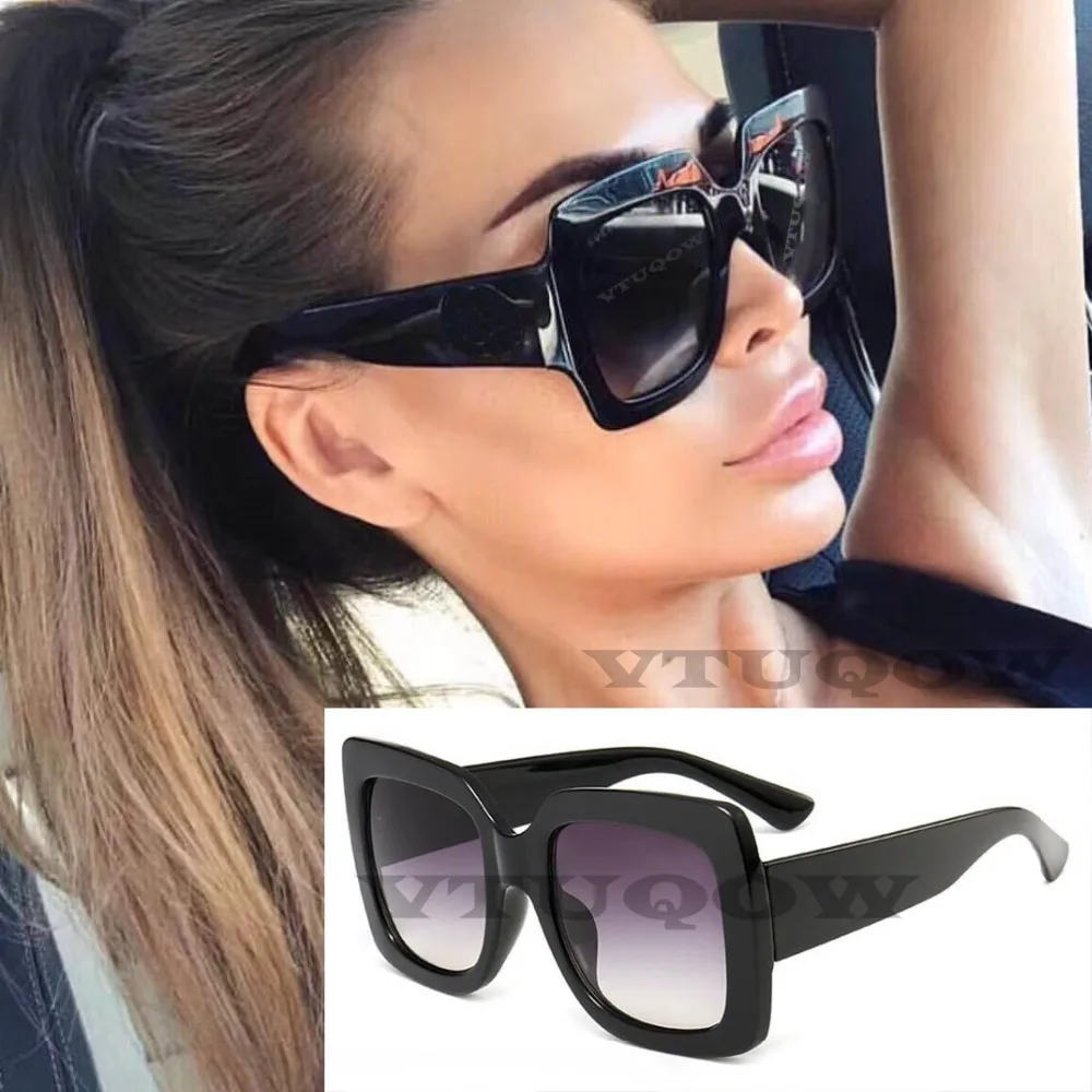 

Luxury Square Sunglasses Women Brand Designer 2019 Oversized Black Vintage Sunglass Lady Sun Glasses For Women Shades UV400 Cool