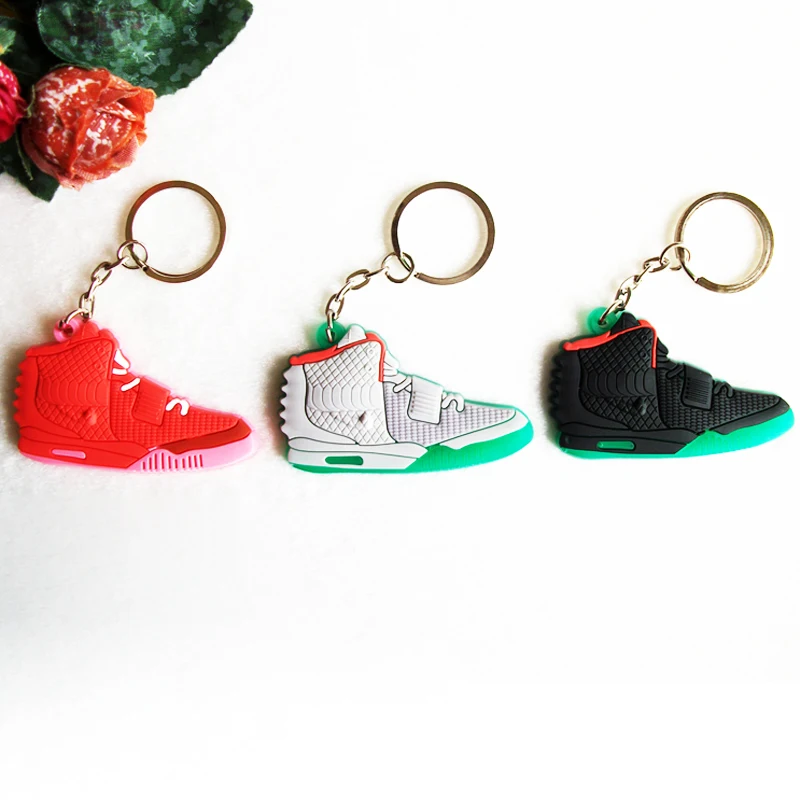 

Mini Silicone Boost 2 Key Chain Bag Charm Woman Men Kids Key Ring Gifts Sneaker Key Holder Accessories Jordan Shoes Keychain