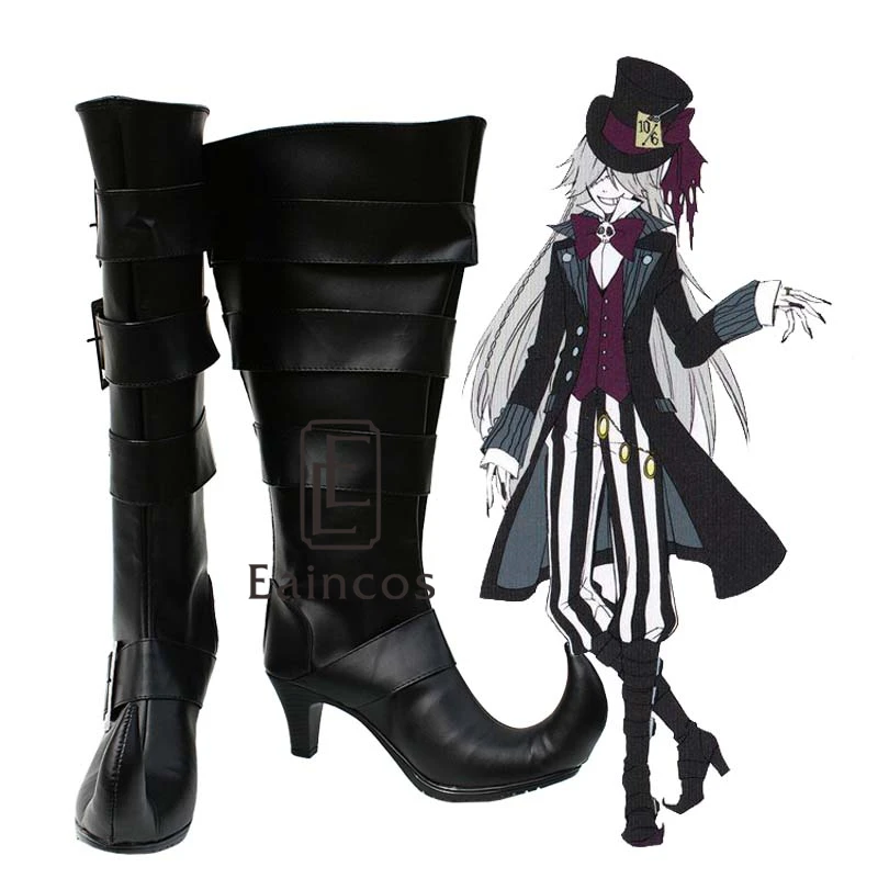 

Black Butler Kuroshitsuji Boots Undertaker Cosplay Party Shoes Customized Size