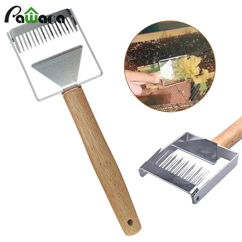 

Uncapping Fork Honey Uncapping Scraper Stainless Steel Bee Hive Shovel Knife Wooden Handle Honeycomb Beekeeping Hand Tool