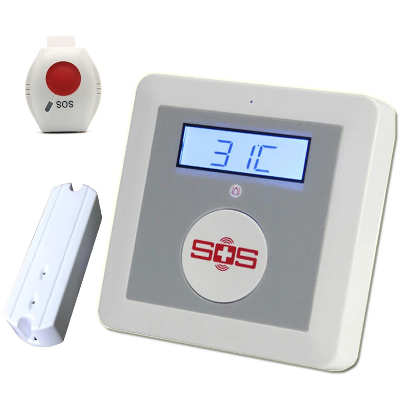 

Wireless Home Security Alarm System GSM Elderly Telecare System with SOS Button Door Sensor IOS & android APP control