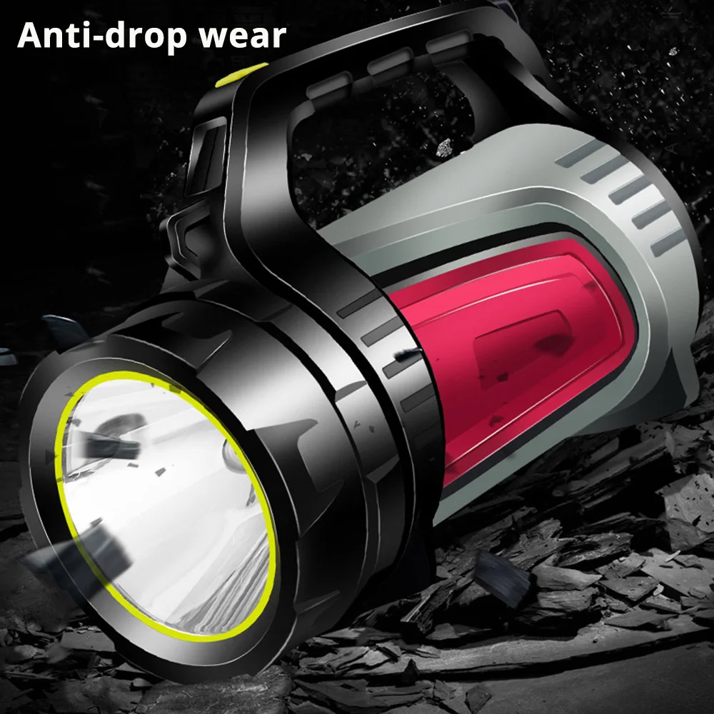 High Power LED Searchlight Lantern Built-in Battery Handheld Portable Flashlight Torch Rechargeable Waterproof Hunting Lamps High Power LED Searchlight Lantern Built-in Battery Handheld Portable Flashlight Torch Rechargeable Waterproof Hunting Lamps