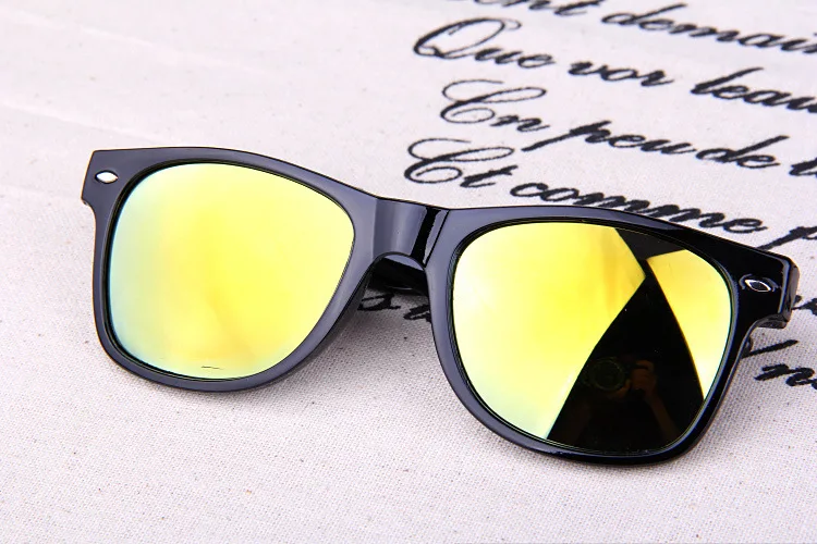 Модные женские солнцезащитные очки мужские солнцезащитные очки для вождения зеркальные очки с покрытием черная оправа очки мужские солнцезащитные очки UV400 - Цвет линз: Gold