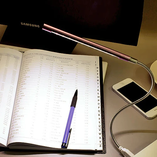 

Super Bright Mini 10 LEDS USB Light Flexible Metal LED Lamp Book Reading Lights For Notebook Laptop PC Computer 6 Colors