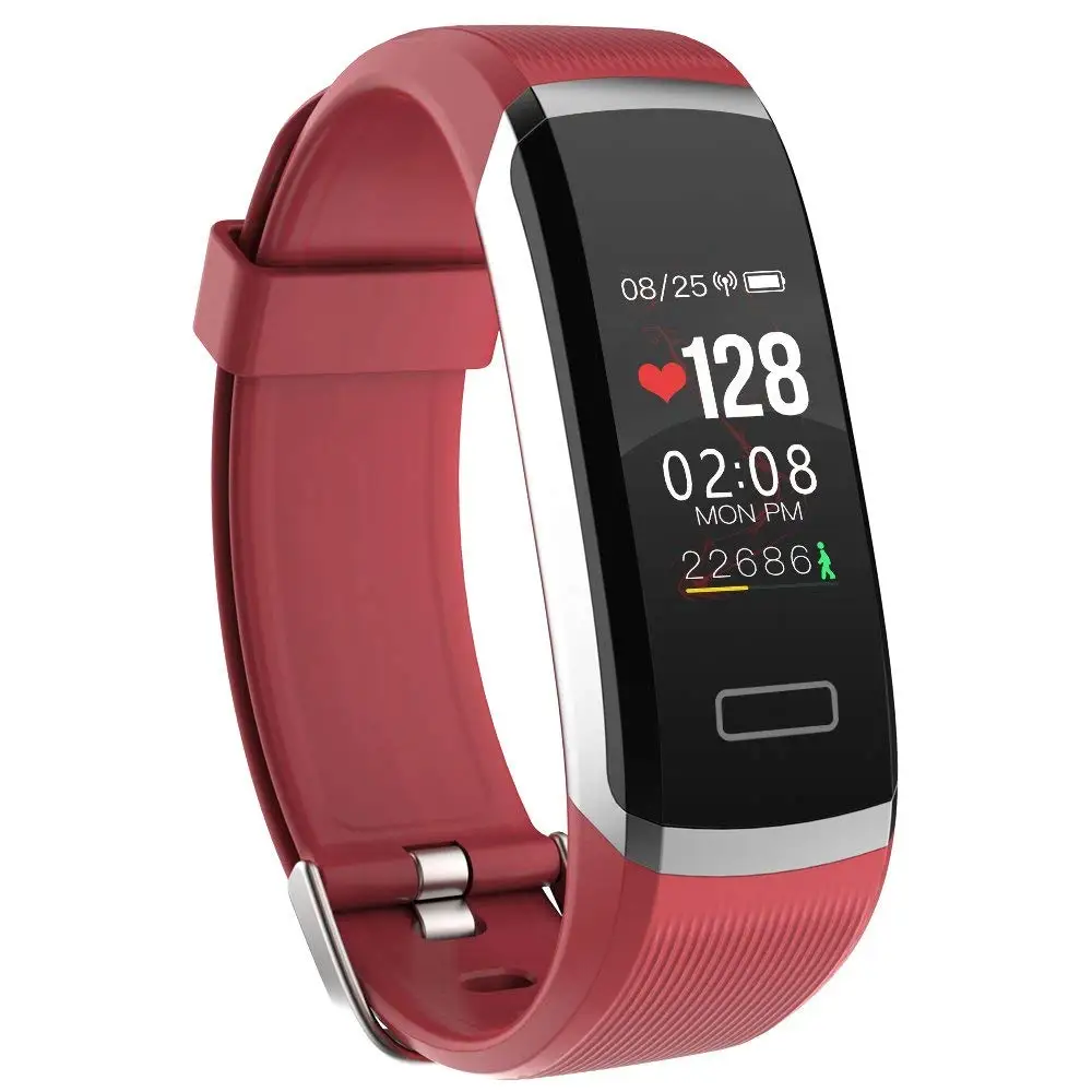 Letike шагомер спортивные Смарт-часы браслет в реальном времени монитор сердечного ритма и сна лучший подарок фитнес-трекер белый подходит для женщин - Цвет: red