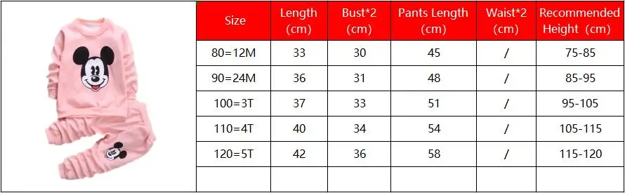 Коллекция года, комплект одежды для детей, футболки с длинными рукавами и рисунком Мики для маленьких девочек и мальчиков+ штаны комплект из 2 предметов, осенне-зимняя теплая одежда для детей, От 1 до 5 лет
