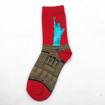 Классическая мода ретро абстрактная картина маслом, искусство носки для женщин современные Ван Гог Звездная ночь картина маслом счастливые женские носки мужские носки - Цвет: style 3