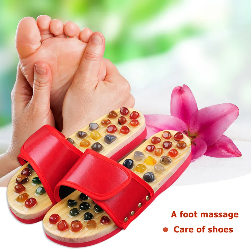 Pebble Stone Agate Stones Foot Massage Shoes Reflexology Sandals