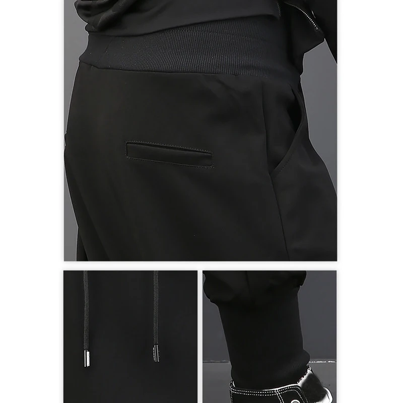 Популярные повседневные брюки для бега, мужские брюки в стиле хип-хоп, большие мешковатые шаровары с заниженным шаговым швом, штаны с эластичной резинкой на талии, модные брендовые брюки размера плюс 5XL