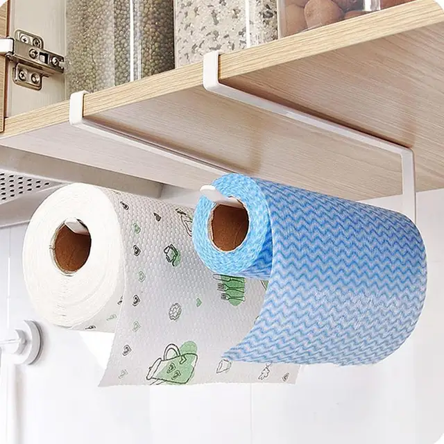 Best Price Creative Kitchen Paper Holder Hanging Tissue Rack Bathroom Toilet Roll Paper Towel Holder Kitchen Cabinet Storage Rack #705