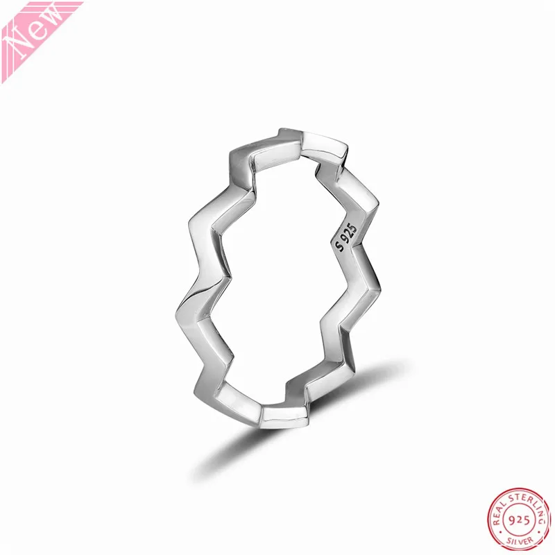 

NEW Simple and Sleek Design Stylized Rhombus Shape Timeless Zigzag stackable Rings for Women 925 Sterling Silver Jewelry FLR173