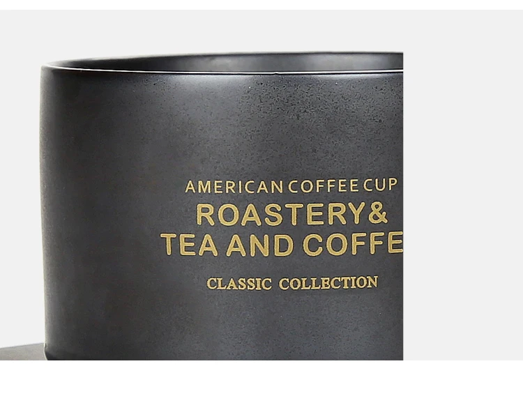 Креативные кофейные чашки в американском стиле с ложкой, Континентальный чайный набор, чайная чашка, простые бытовые матовые цветные керамические кофейные чашки, подарок