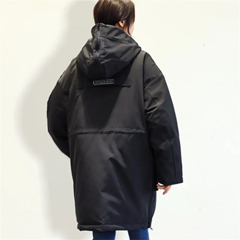Veste Vers Blanc 2018 Black Yzh669 Bas À Nouveau Épais De white En Le Version Femmes Canard Longue Air Duvet Capuchon Plein Section Lâche La WZ0IZq