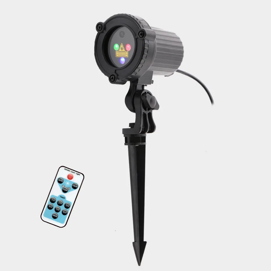 Proyector de luz láser de copo de nieve árbol de Navidad estrella estática remoto RGB exterior impermeable Navidad vacaciones luces de Ducha - 2