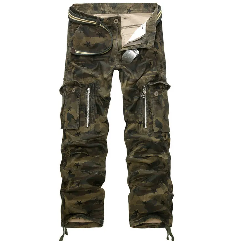 Весенне-осенние модные тактические брюки карго, мужские хлопковые повседневные военные брюки, мужские панталоны - Цвет: star camouflage