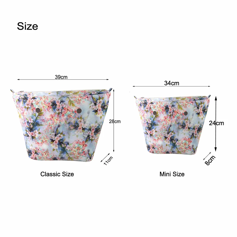 Summer Classic Mini Lining Zipper Waterproof Pocket Colorful inner insert interior for obag o bag EVA women handbag accessories