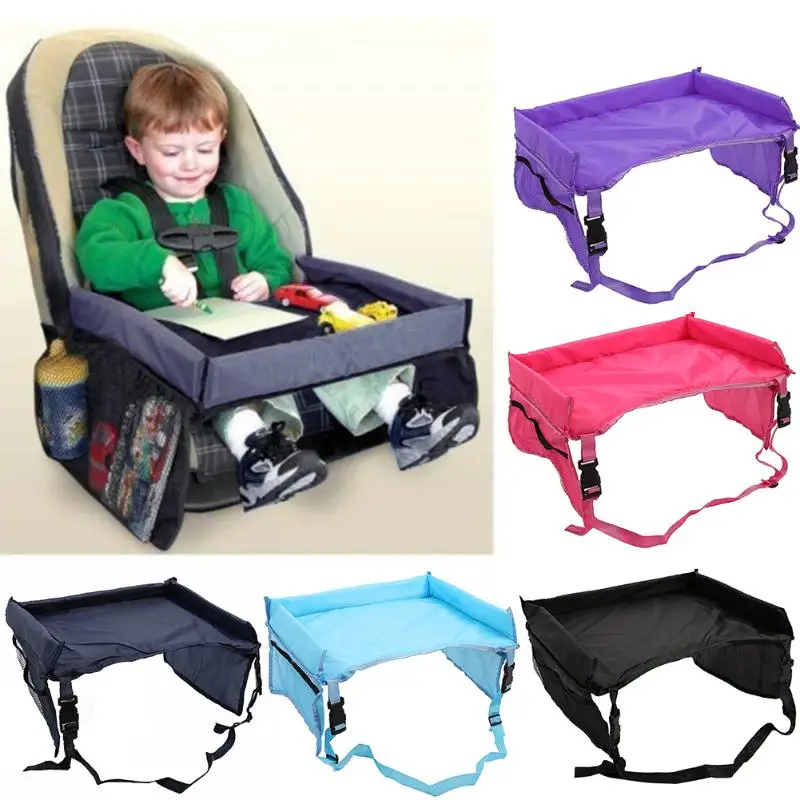 Baby Safety Waterproof Table Car Seat Tray Kids Storage Seat Stroller Holder for Children Lap Board Table Baby Feeding Props