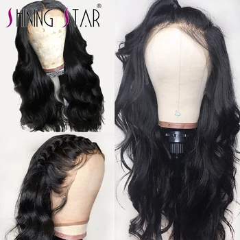 

Shining Star 13X4 Lace Frontal Wigs Pre Plucked with Baby Hair Malaysian Body Wave Human Hair 180 Density Lace Front Wig Nonremy