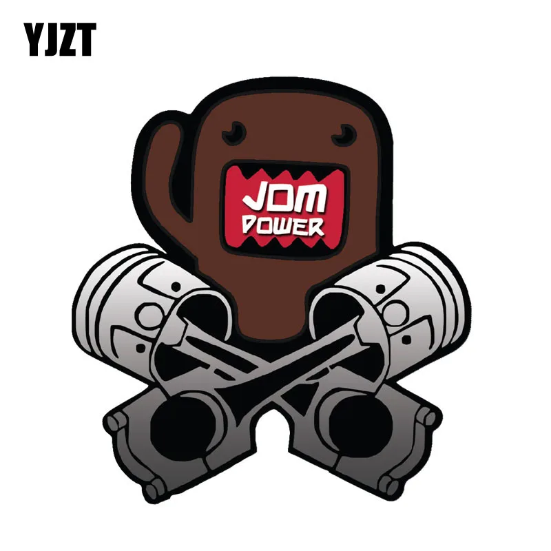 

YJZT 9.4CM*10CM Car Styling Reflective DOMO KUN JDM POWER Lnterest Car sticker Decal C1-7506