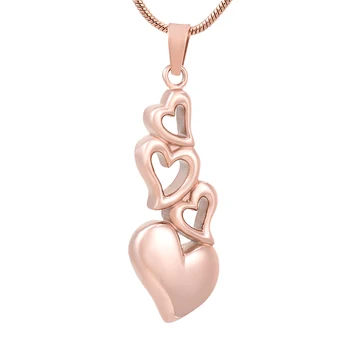 

IJD9776 Stainless steel Four Heart Together Cremation Jewelry Pendant Ashes Holder Keepsake Memorial Urn Necklace