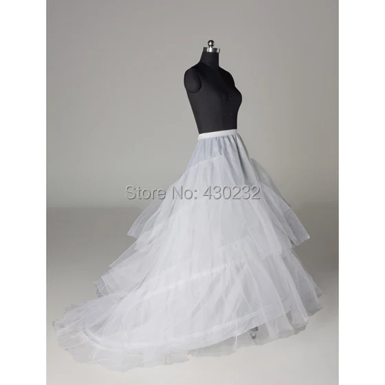 Preço e Qualidade do Vestido de Casamento de Comboios Crinolina Anágua Bom 3-camadas