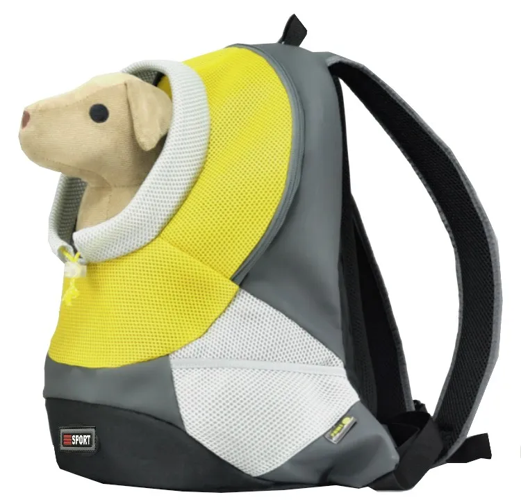 Переноска для домашних животных, рюкзак для домашних животных, переносная дорожная сумка, передняя сумка для домашних собак, сетчатый рюкзак с двойным плечом на открытом воздухе DB - Цвет: Yellow