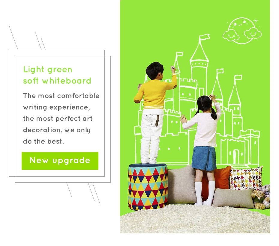 930_01 Flexible Ferrous Green Board Drawing Message Board Hold Magnets Home Wall Room Decor Green Color 120 CM x 100 CM X 0.6 MM