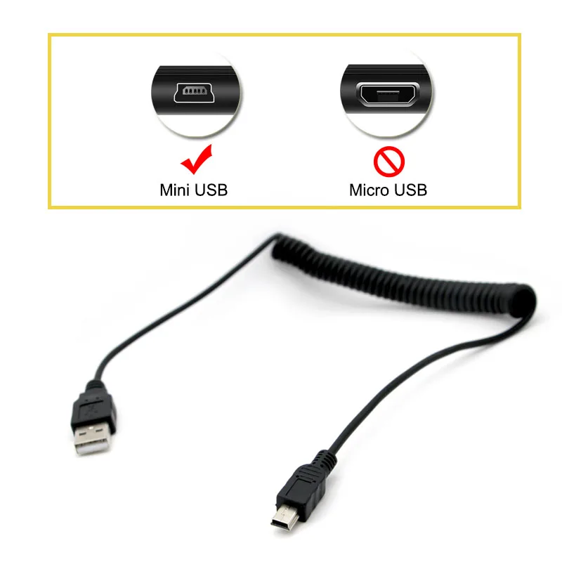 1,5 м Мини USB кабель передачи данных для быстрой зарядки для сотовых телефонов цифровая камера HDD MP3 MP4 плеер планшеты пружинный удлинитель