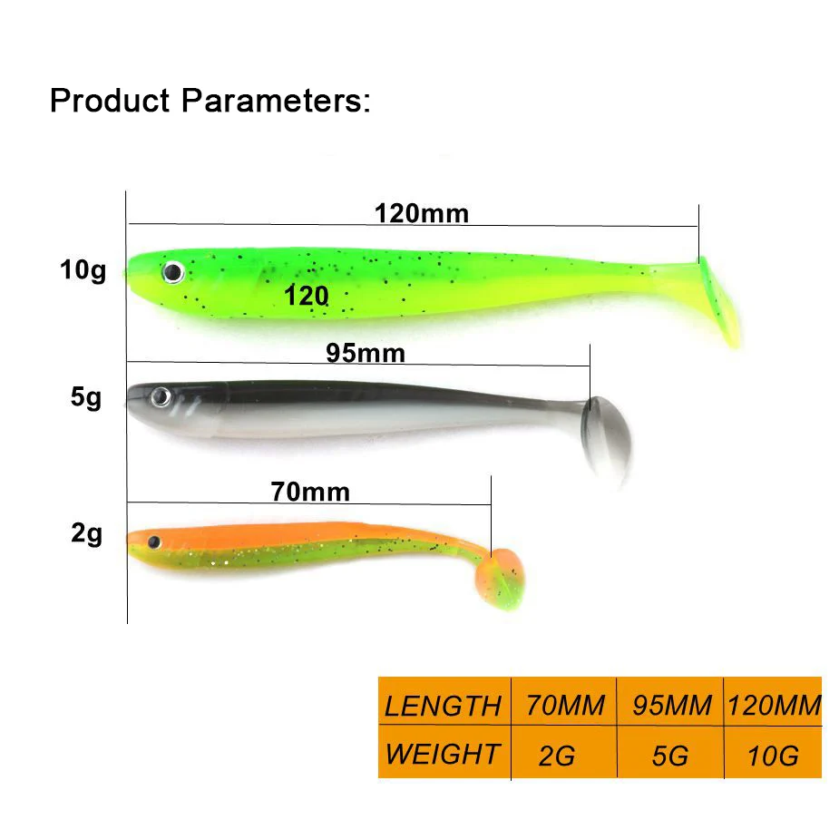 TOMA 8pcs Handmade Soft Fish Artificial Silicone Bait 7cm 9cm 12cm Soft Worm Swimbait Jigging Bass Fishing Lure