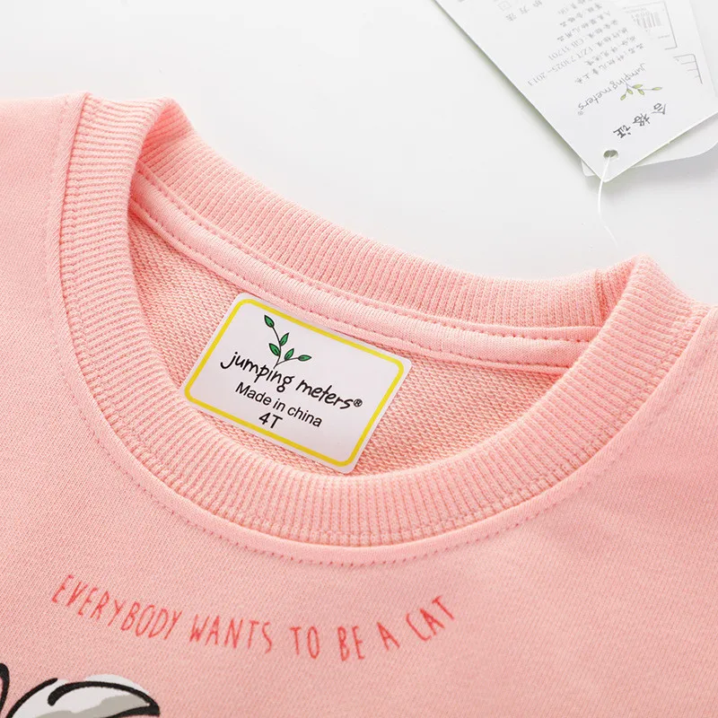 Jumping Meters Girls Sweatshirts With Animals Print Cotton New Baby Tops Long Sleeve Clothing Cute Cat Girls Sweatshirts