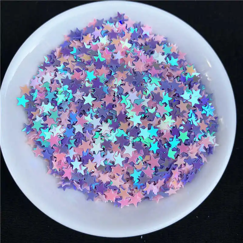 Mix Purple Pink 10 г/упак. 4 мм Star Glitter пайетками для ногтей Красота, леди маникюр, слизь DIY lentejuelas, свадебные украшения конфетти - Цвет: Mix Purple Pink