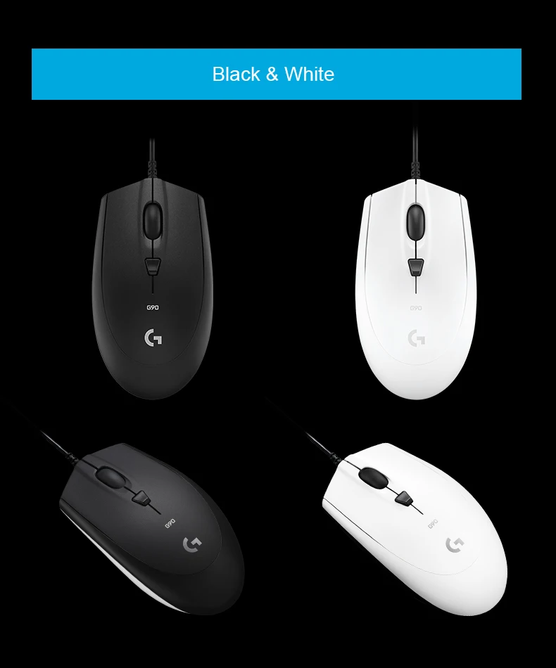 Проводная игровая мышь logitech G90 250-2500 dpi для ноутбука, ПК, геймера, Delta Zero, компьютерная мышь, мыши