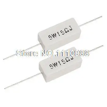 

10 Pcs Ceramic Cement Power Resistor 5W Watt 15 Ohm 5%