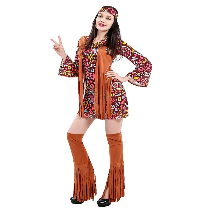 女性平和愛ヒッピーコスプレジプシー衣装アメリカのネイティブ衣装 60 S 70 S レトロヒッピー歌手 Aliexpress 女性平和愛ヒッピーコスプレジプシー衣装アメリカのネイティブ衣装 60 S 70 S レトロヒッピー歌手 Aliexpress