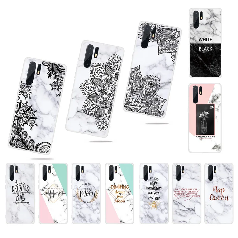 

Luxury Print Flower Cover Phone Cases For Huawei P30 P20 Mate 20 10 Lite Pro Honor 8X 8A 9 10 Lite Scrub Soft TPU Marble Coque