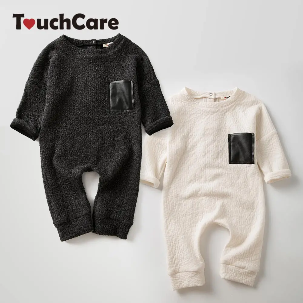 TouchCare/2017 г. Комбинезоны для детей 0 24 месяцев 100% хлопок с длинными рукавами черного