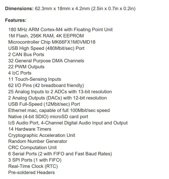 1 шт х K66 Teensy 3,6 с заголовки Kinetis MCU 32-бит ARM Cortex-M4 встроенный отладочная плата Teensy3.6 с микроконтроллером(MCU) MK66FX1M0VMD18